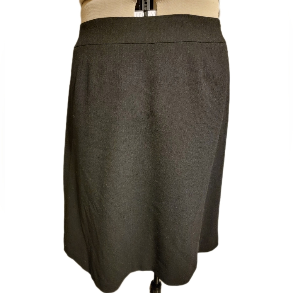 🔖Talbots Wool A Line Knee Length Skirt Sz 16W Black